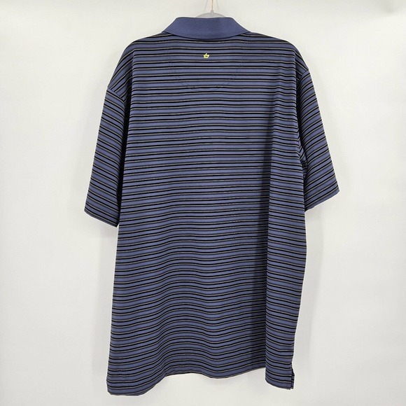 Bollé XL Golf Mens Short Sleeve Polo Shirt Gray Striped 1/4‎ Button 91870 - Picture 3 of 10